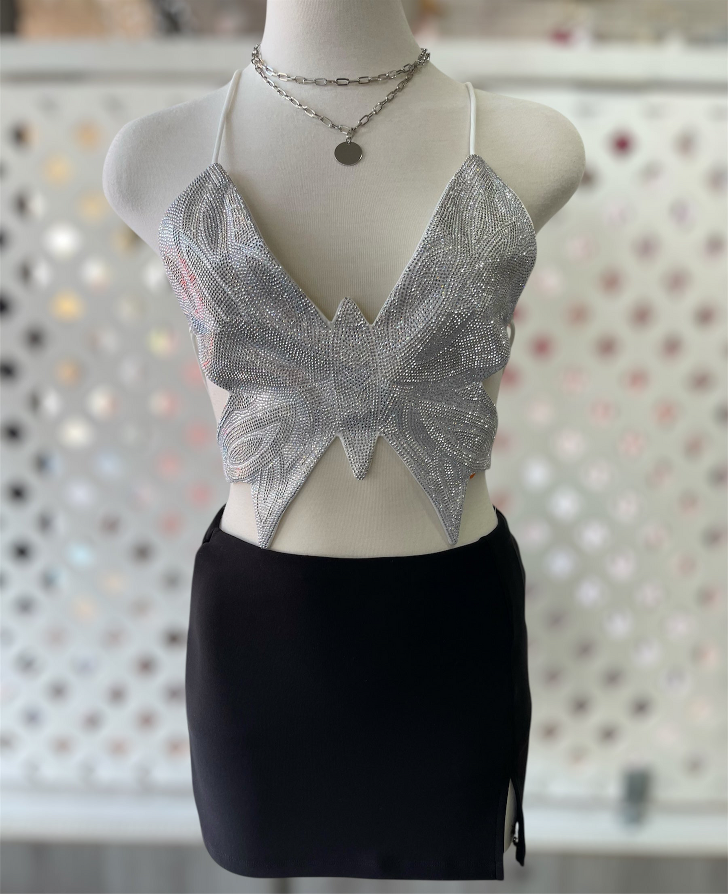 Summer Butterfly Lace Up Top