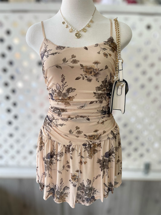 Mitzy Floral Mesh Mini Dress