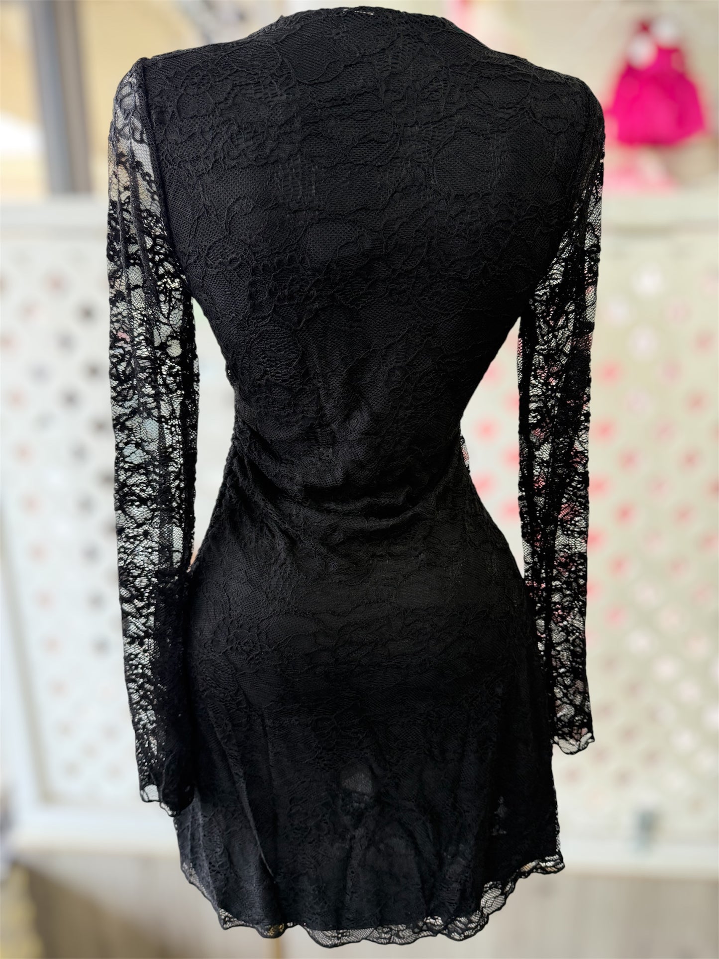Monica Black Lace Mini Dress