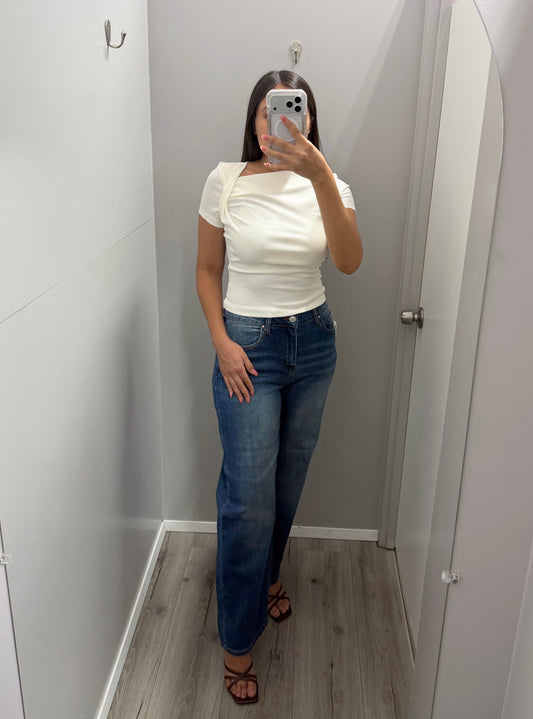 Tori Dark Wash Straight Loose Fit Jeans