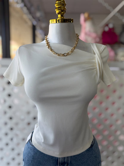 Makenzie Asymmetrical Shoulder Top