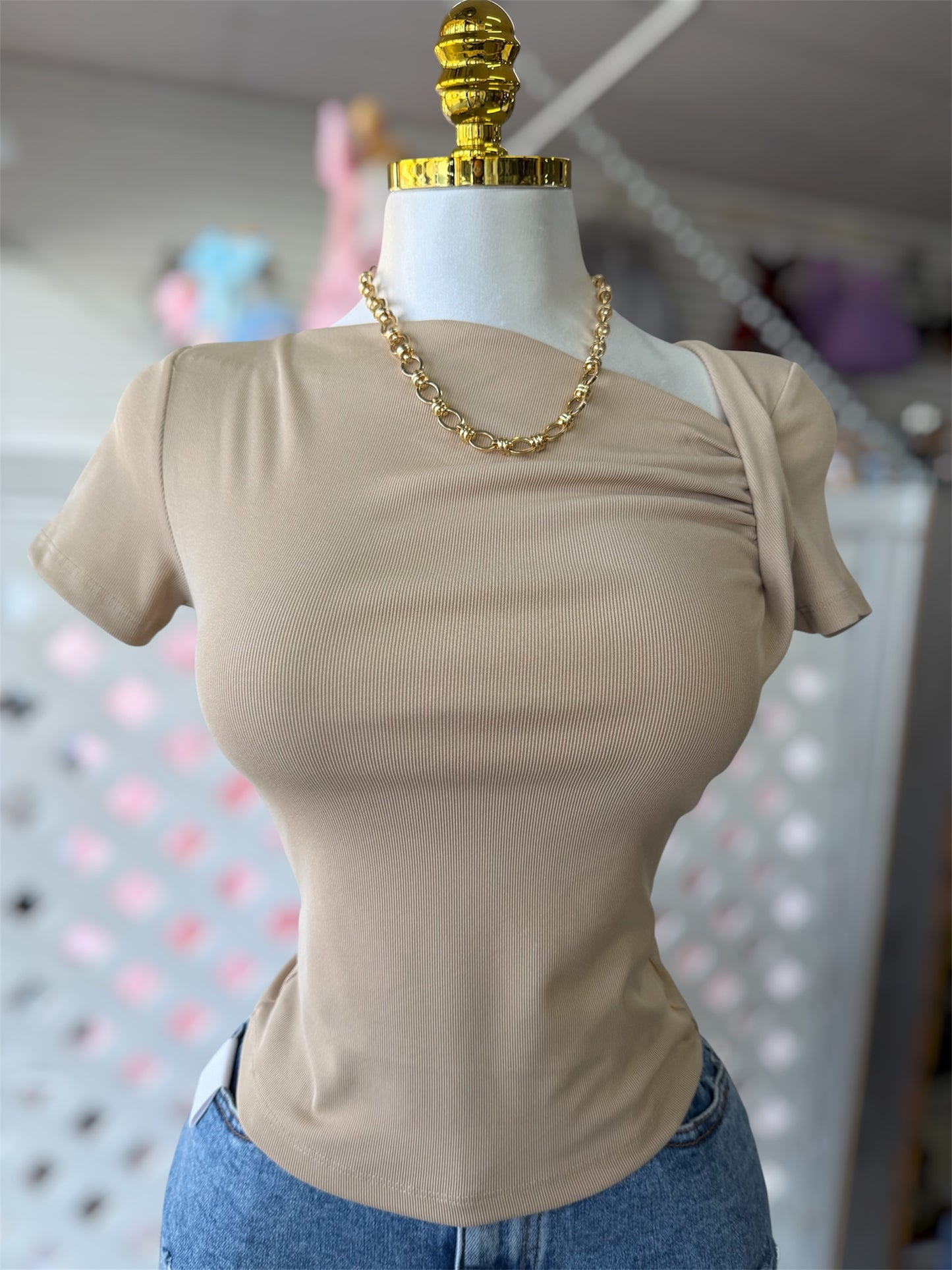 Makenzie Asymmetrical Shoulder Top