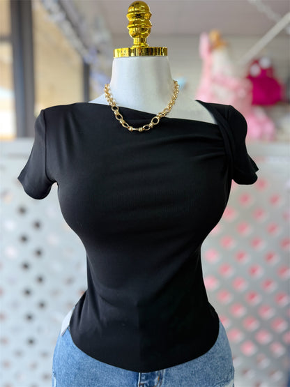 Makenzie Asymmetrical Shoulder Top