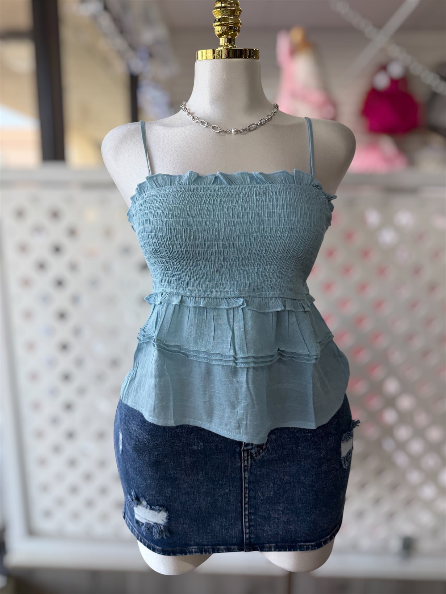 Danielle Babydoll Spaghetti Strap Top