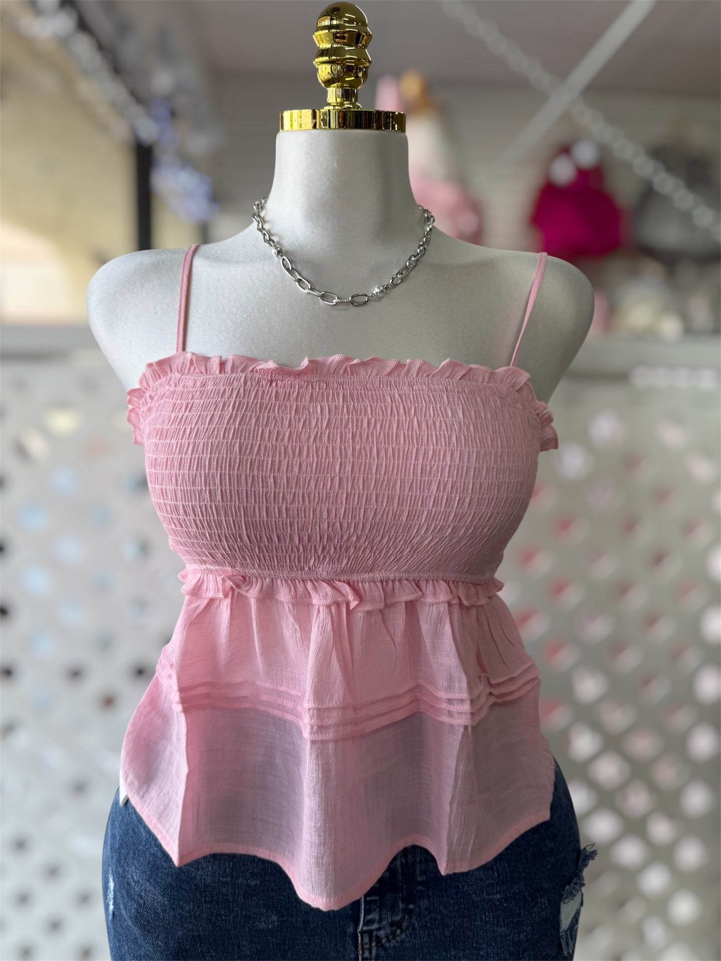 Danielle Babydoll Spaghetti Strap Top