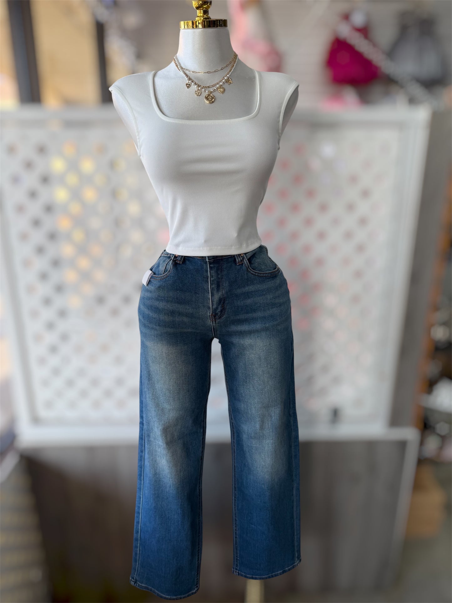 Tori Dark Wash Straight Loose Fit Jeans