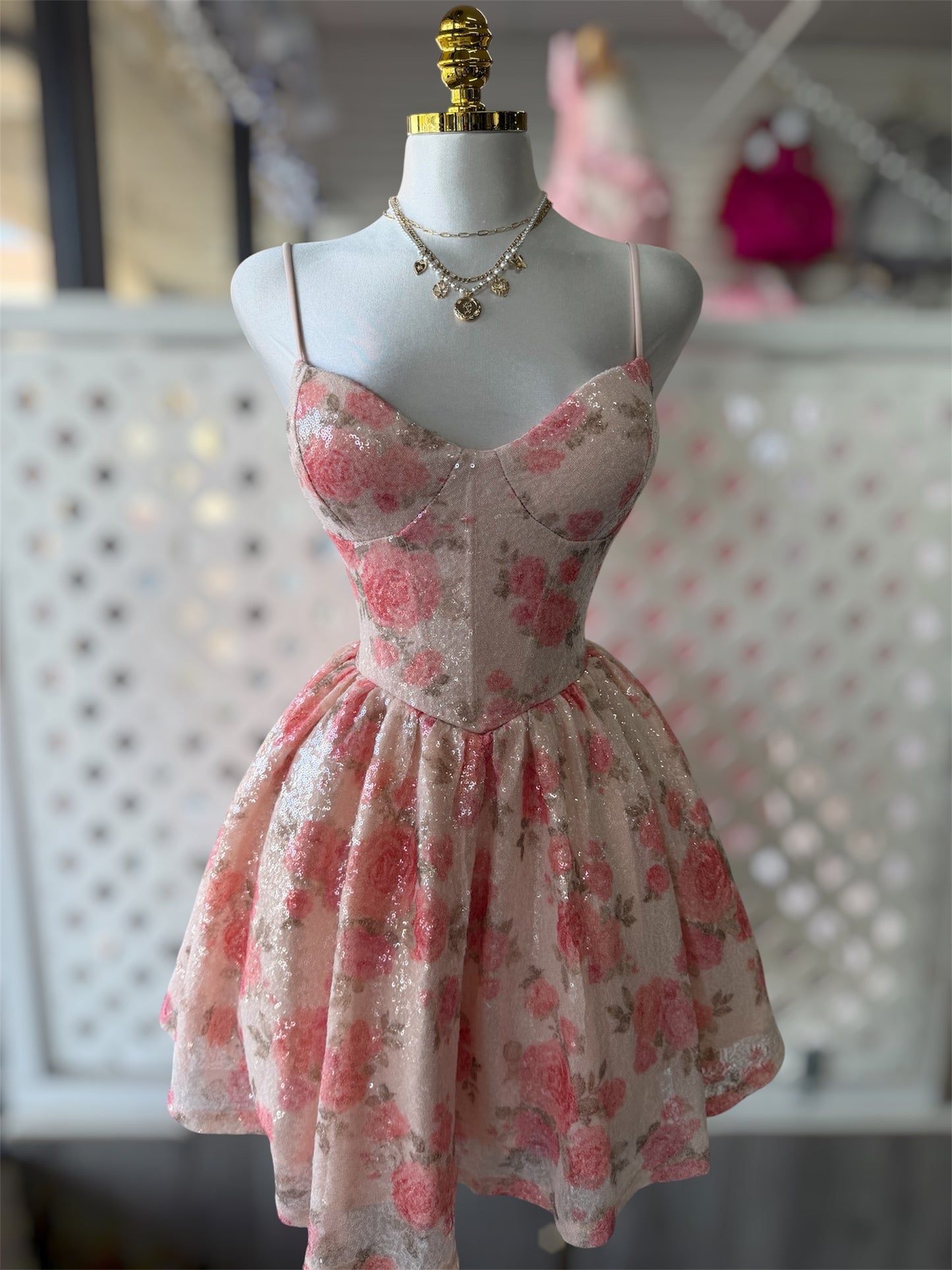 Bella Rose Sequins Mini Dress