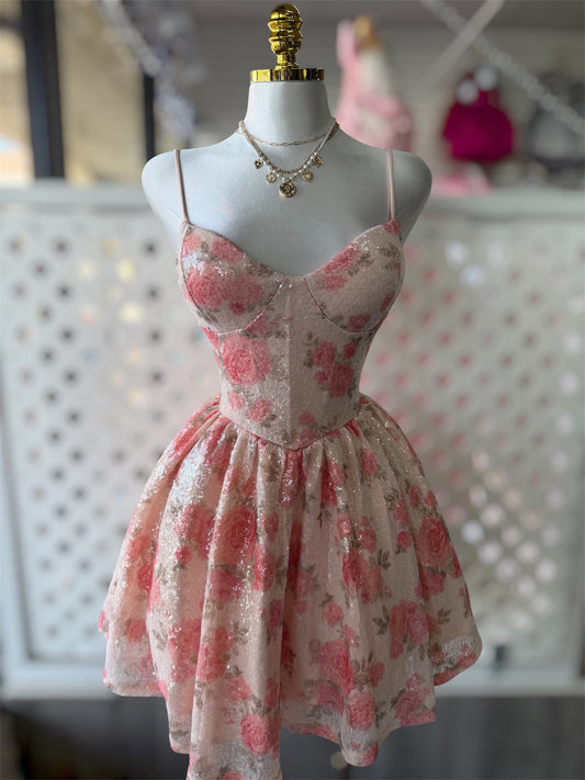 Bella Rose Sequins Mini Dress