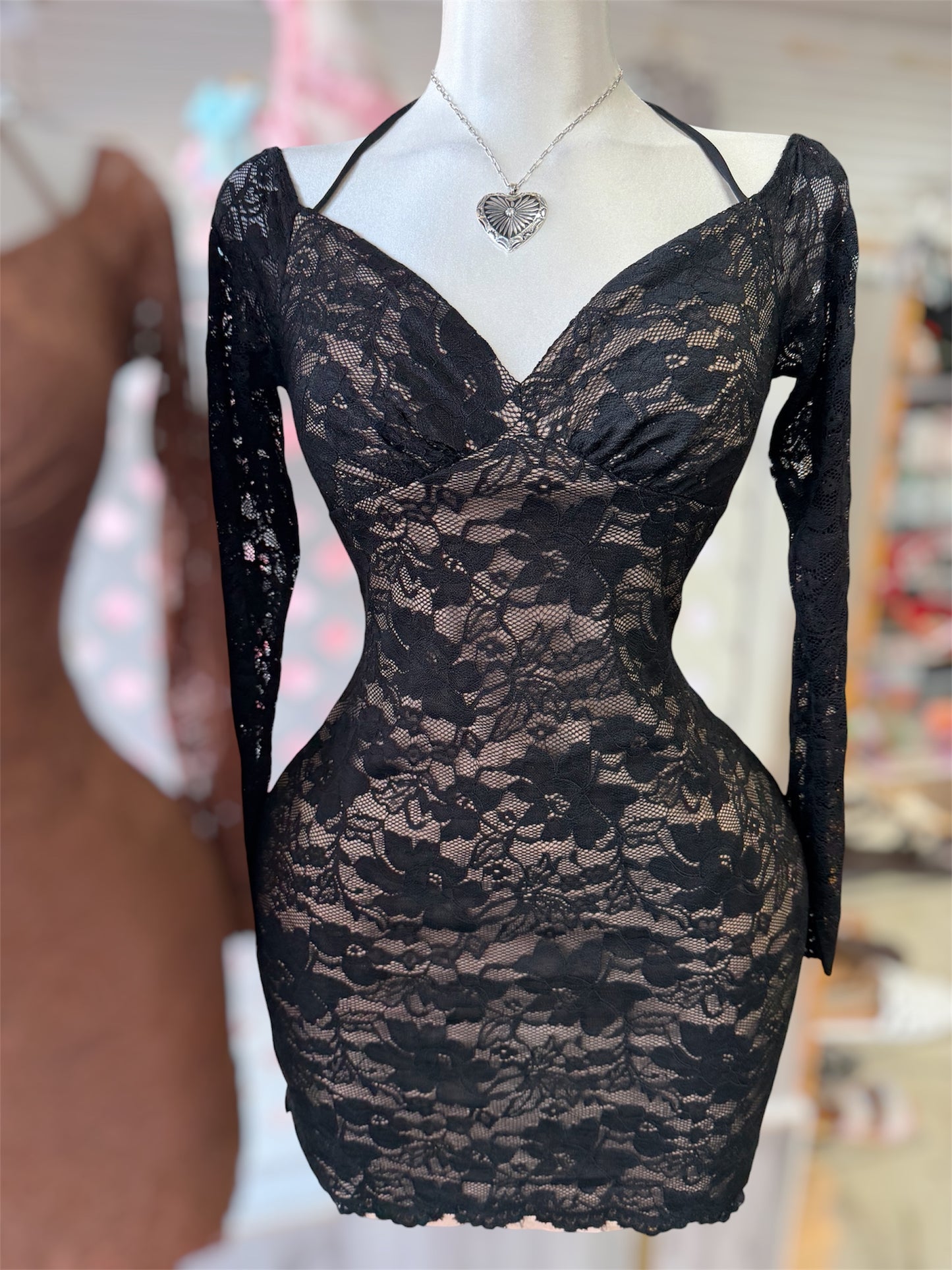 Mazie Mini Lace Off the Shoulder Dress