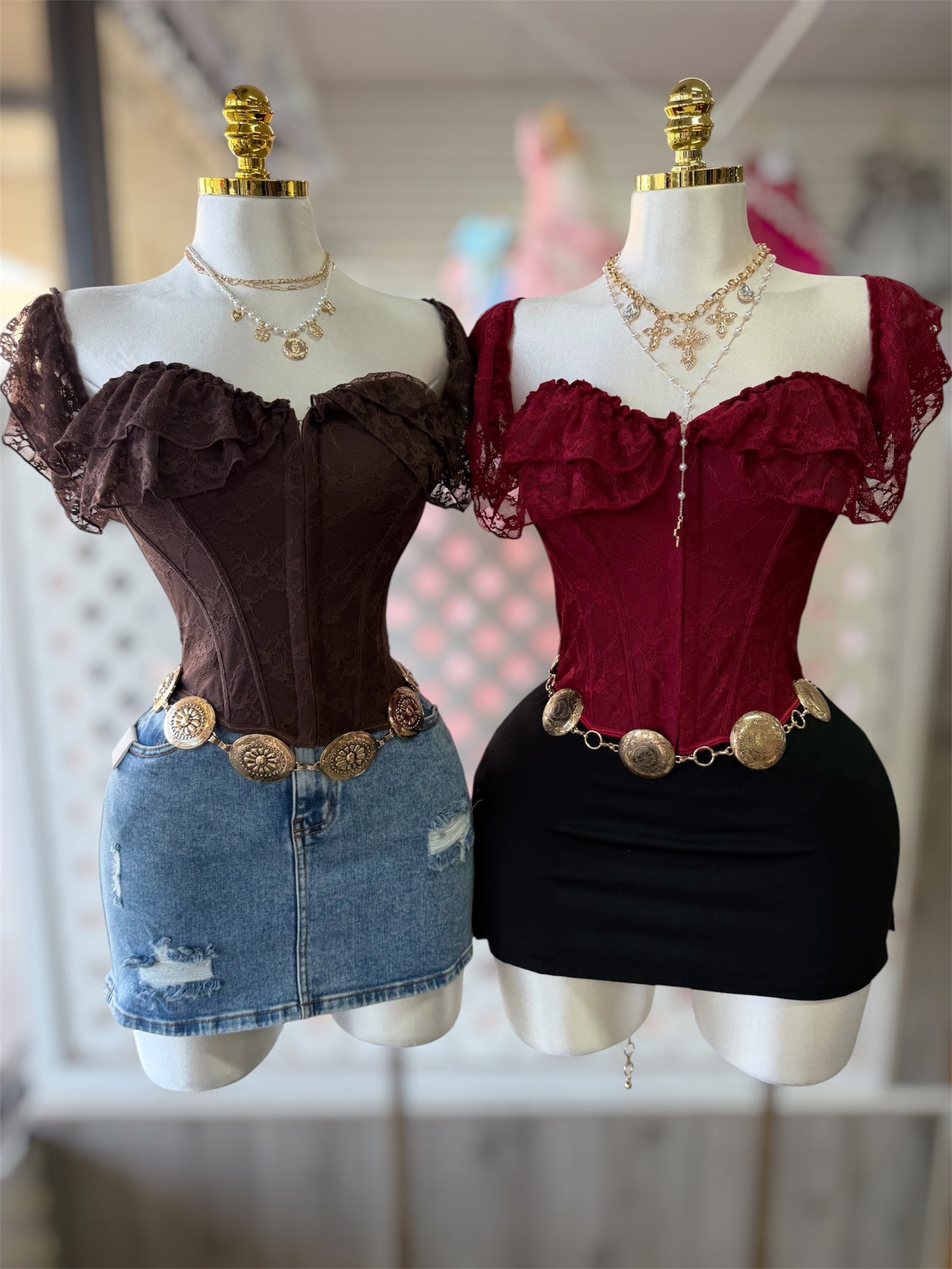 Thalia Lace Off the Shoulder Corset