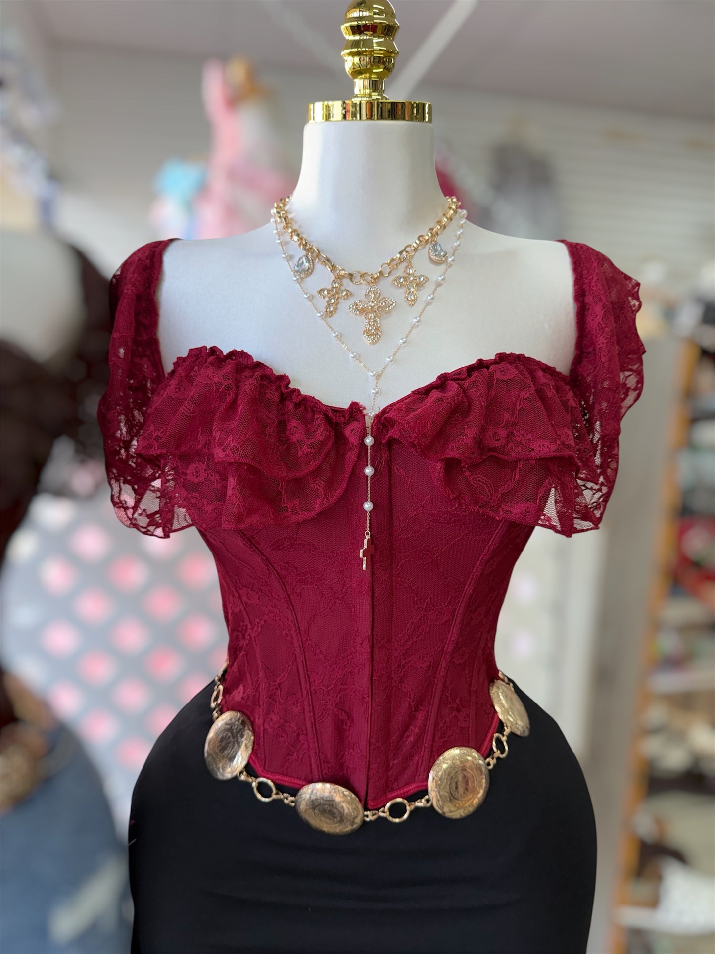 Thalia Lace Off the Shoulder Corset